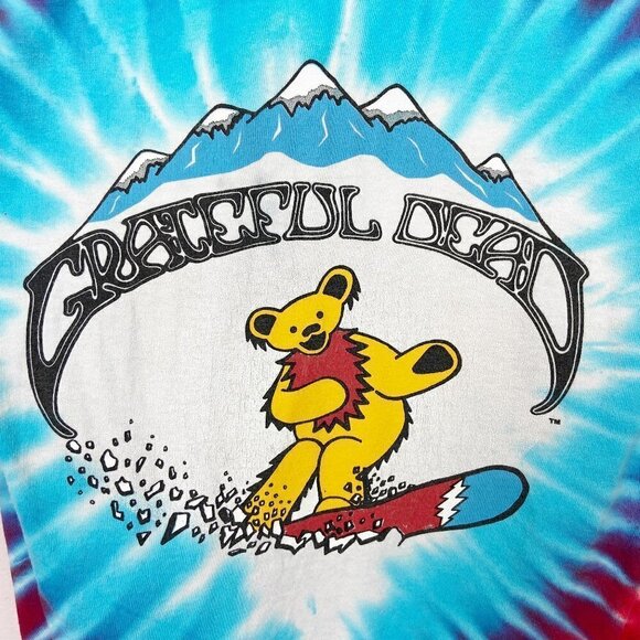 RARE VINTAGE GRATEFUL DEAD | Tie Dye Graphic Concert Band Tee 90s - Picture 9 of 10
